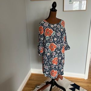 Old Navy Retro Floral 70’s Shift Dress Size Large